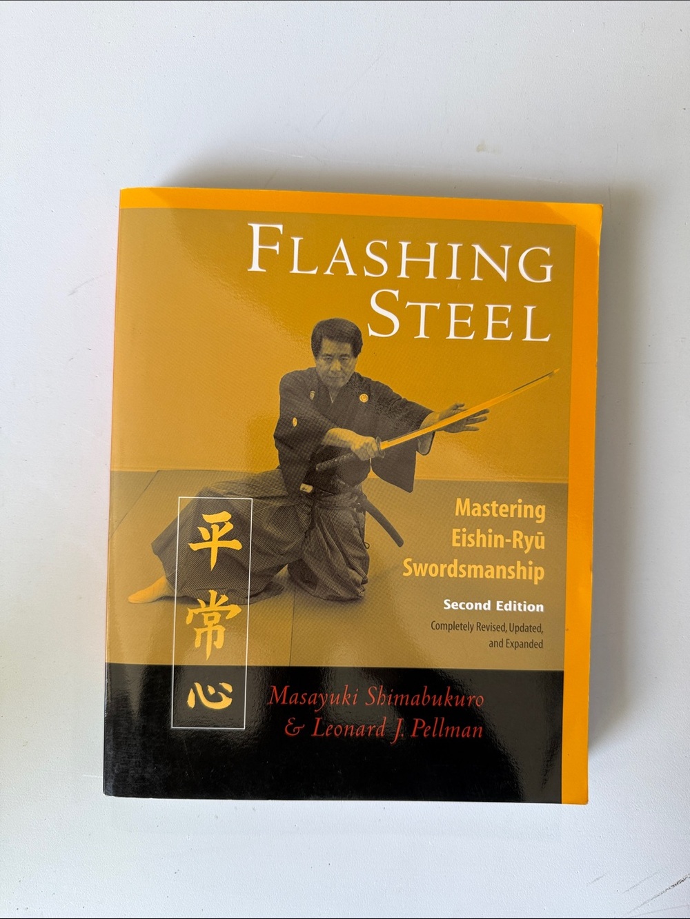 Flashing Steel: Mastering Eishin-Ryu Swordsmanship - Orange & Black Cover
